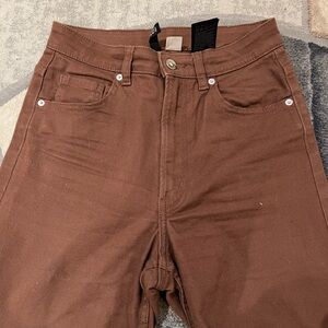 H&M High Rise Jeans in Brown